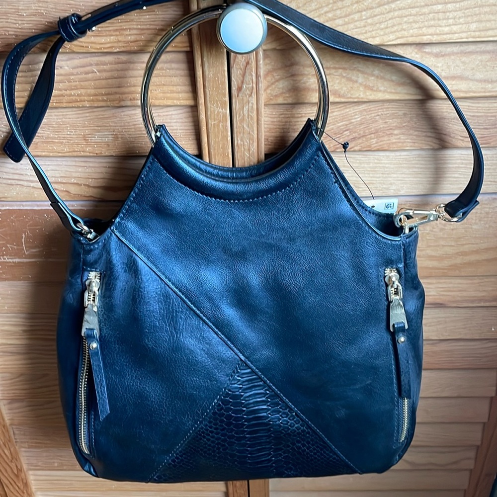 INC Black Leather Handbag